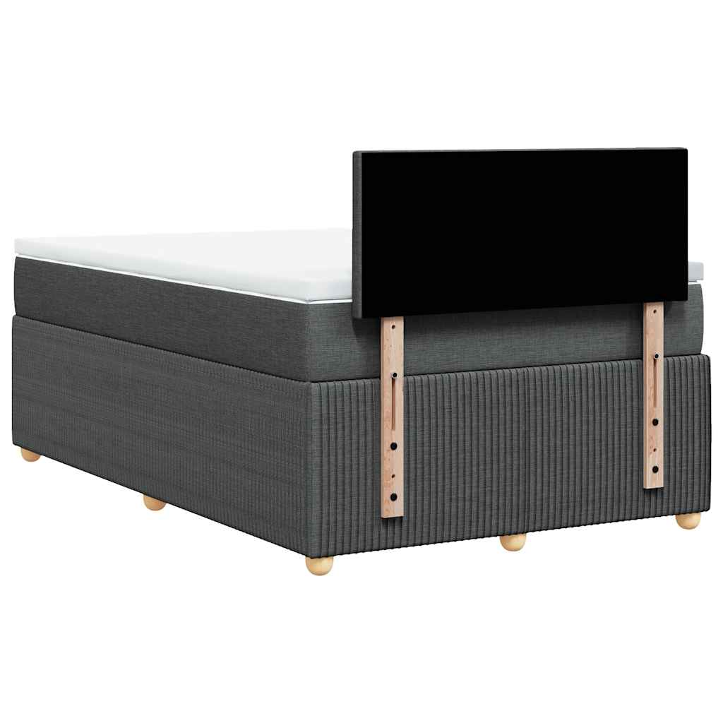 vidaXL Κρεβάτι Boxspring με Στρώμα Σκούρο Γκρι 120x200 εκ. Υφασμάτινο