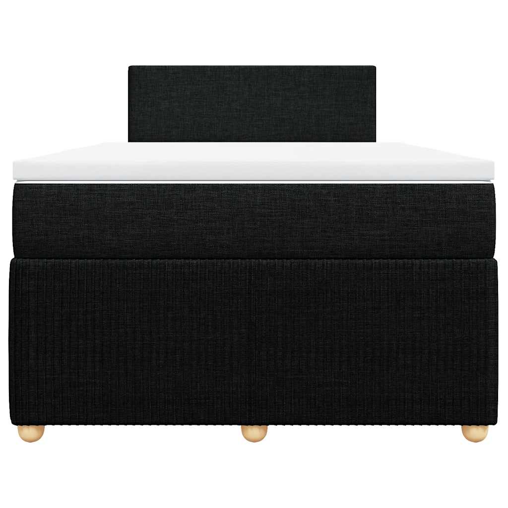 vidaXL Κρεβάτι Boxspring με Στρώμα Μαύρο 120x200 εκ. Υφασμάτινο