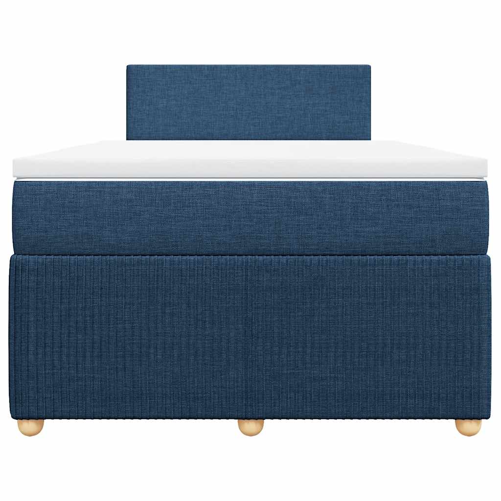 vidaXL Κρεβάτι Boxspring με Στρώμα Μπλε 120x200 εκ. Υφασμάτινο