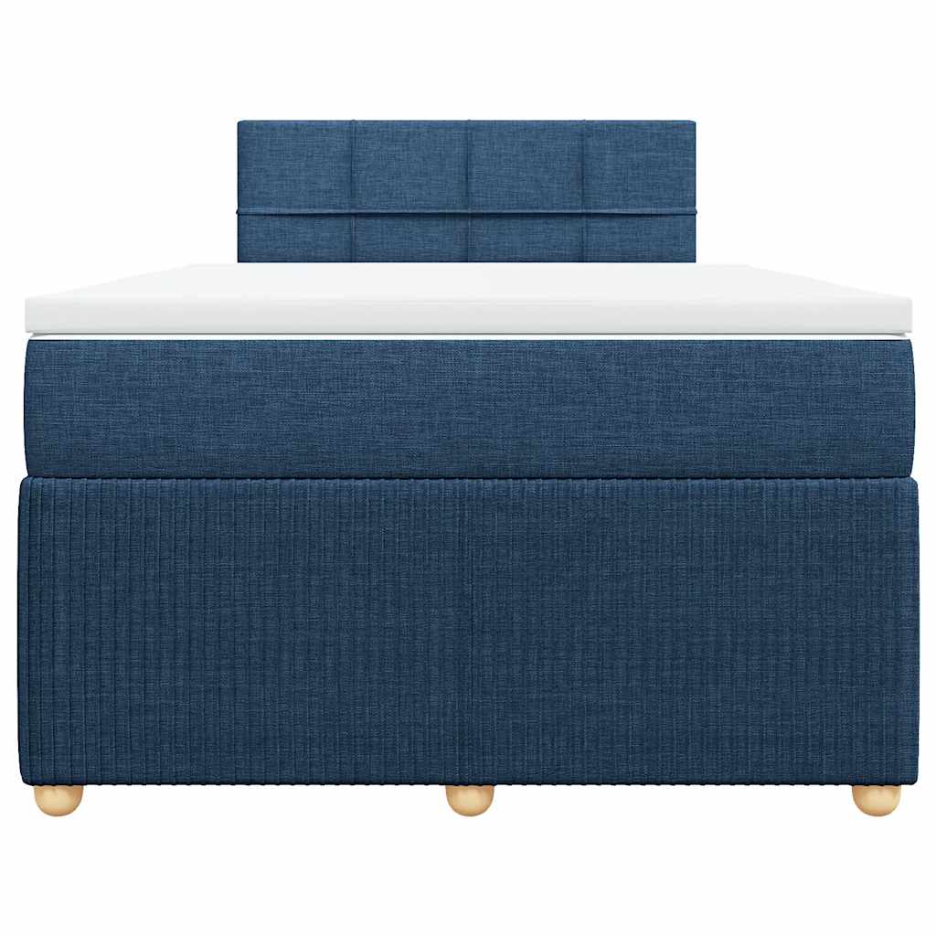 vidaXL Κρεβάτι Boxspring με Στρώμα Μπλε 120x200 εκ. Υφασμάτινο