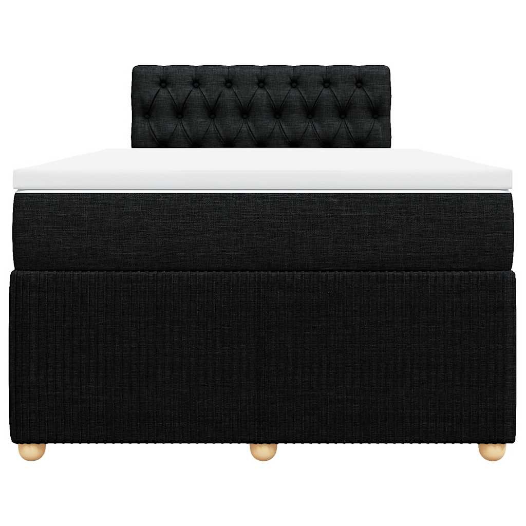 vidaXL Κρεβάτι Boxspring με Στρώμα Μαύρο 120x200 εκ. Υφασμάτινο