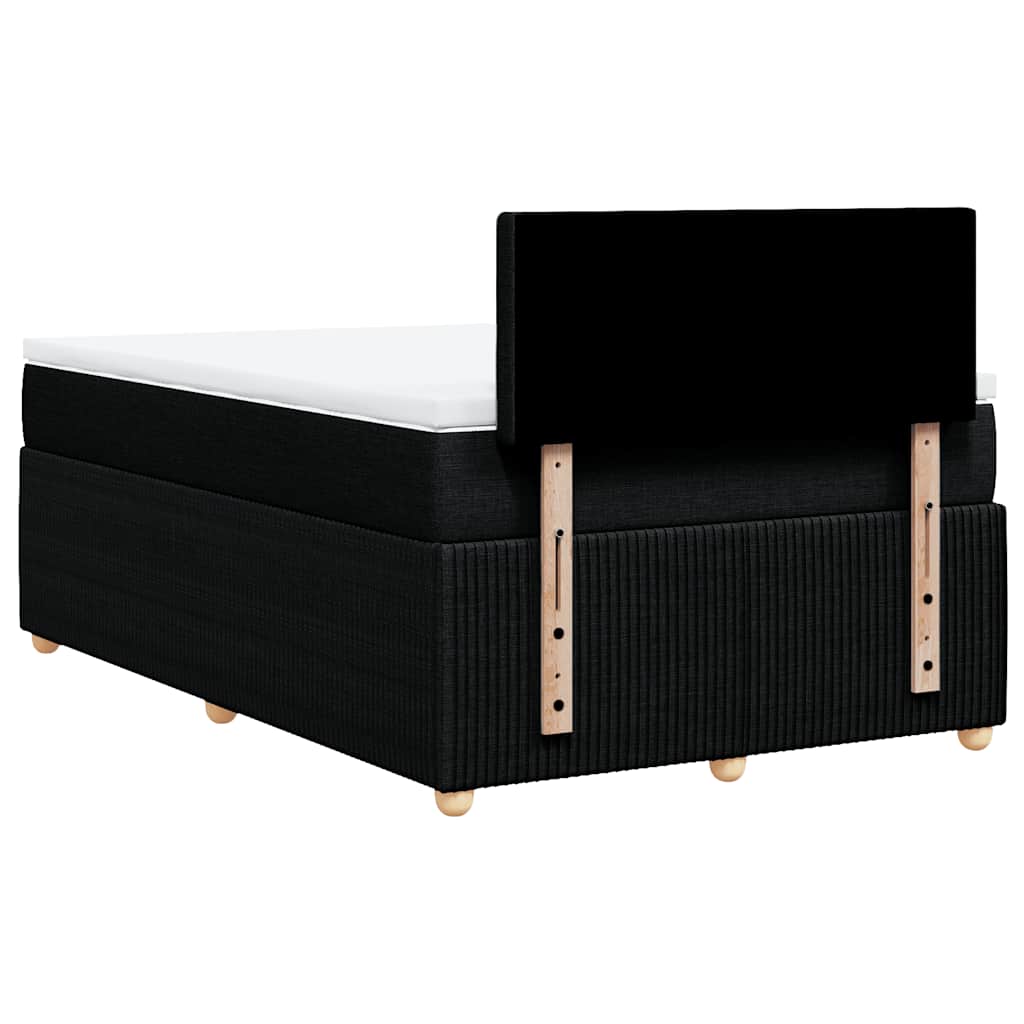 vidaXL Κρεβάτι Boxspring με Στρώμα Μαύρο 120x200 εκ. Υφασμάτινο
