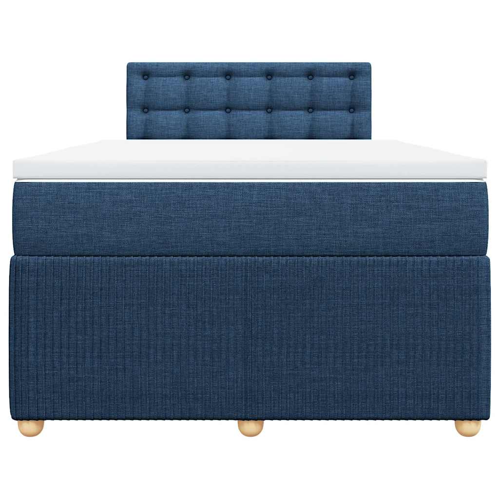 vidaXL Κρεβάτι Boxspring με Στρώμα Μπλε 120x200 εκ. Υφασμάτινο