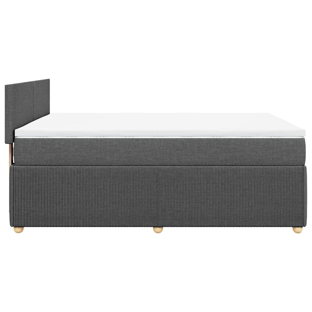 vidaXL Κρεβάτι Boxspring με Στρώμα Σκούρο Γκρι 140x190 εκ. Υφασμάτινο