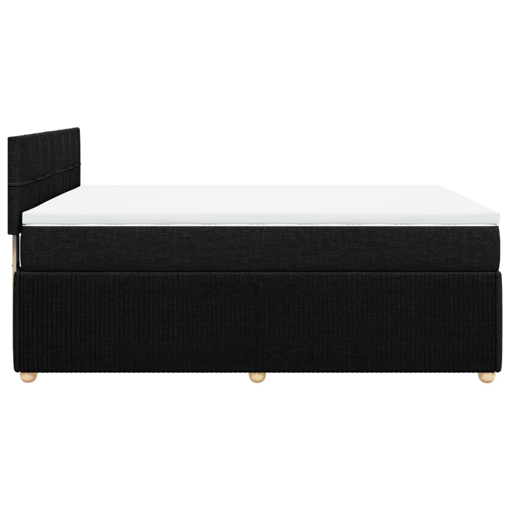 vidaXL Κρεβάτι Boxspring με Στρώμα Μαύρο 140x190 εκ. Υφασμάτινο