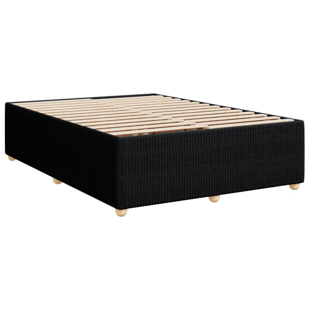 vidaXL Κρεβάτι Boxspring με Στρώμα Μαύρο 140x190 εκ. Υφασμάτινο