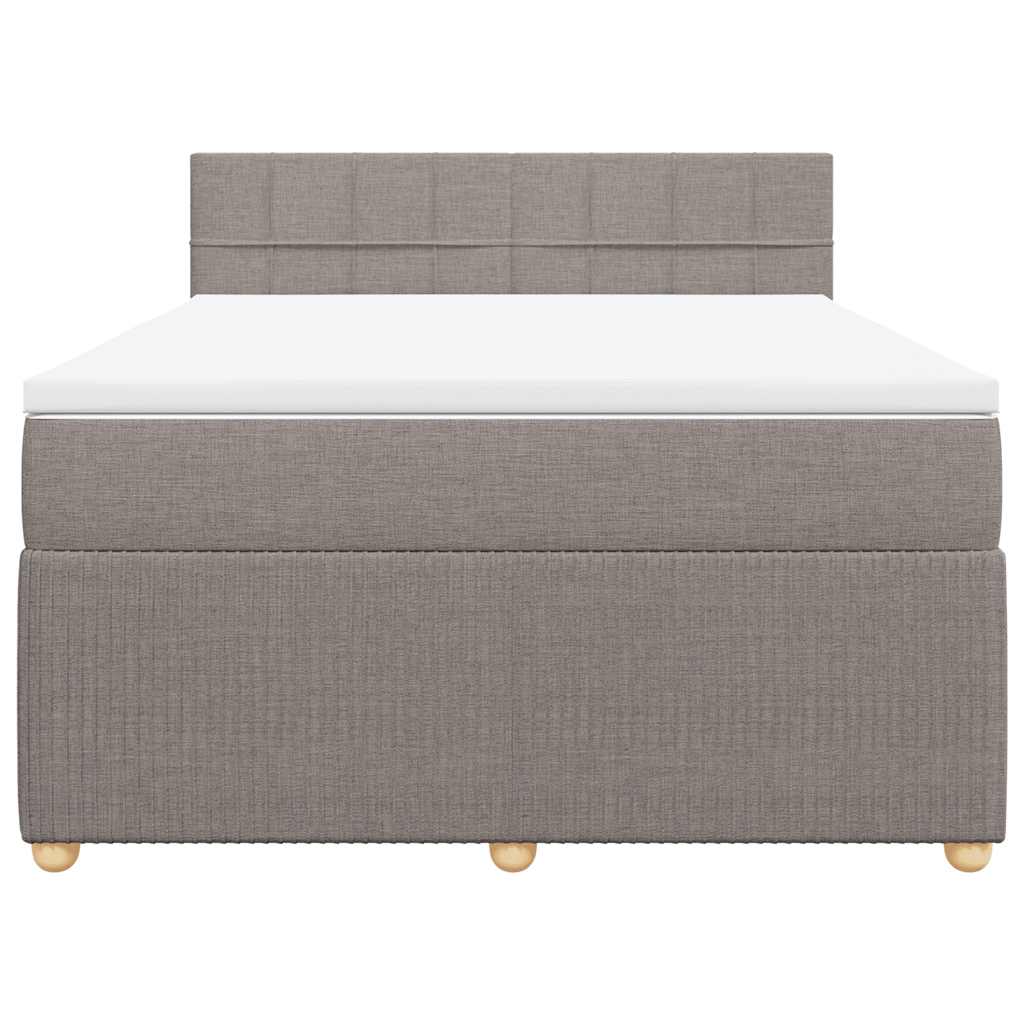 vidaXL Κρεβάτι Boxspring με Στρώμα Taupe 140x190 εκ. Υφασμάτινο