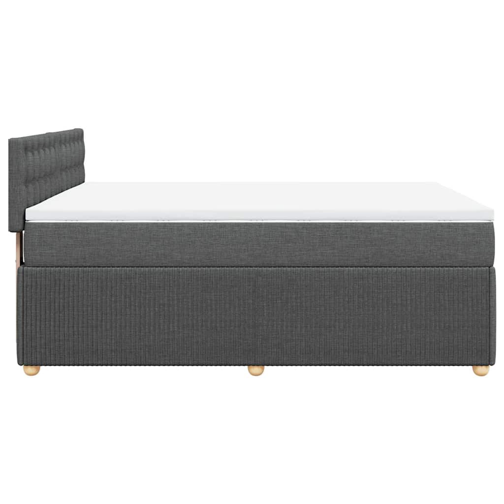vidaXL Κρεβάτι Boxspring με Στρώμα Σκούρο Γκρι 140x190 εκ. Υφασμάτινο