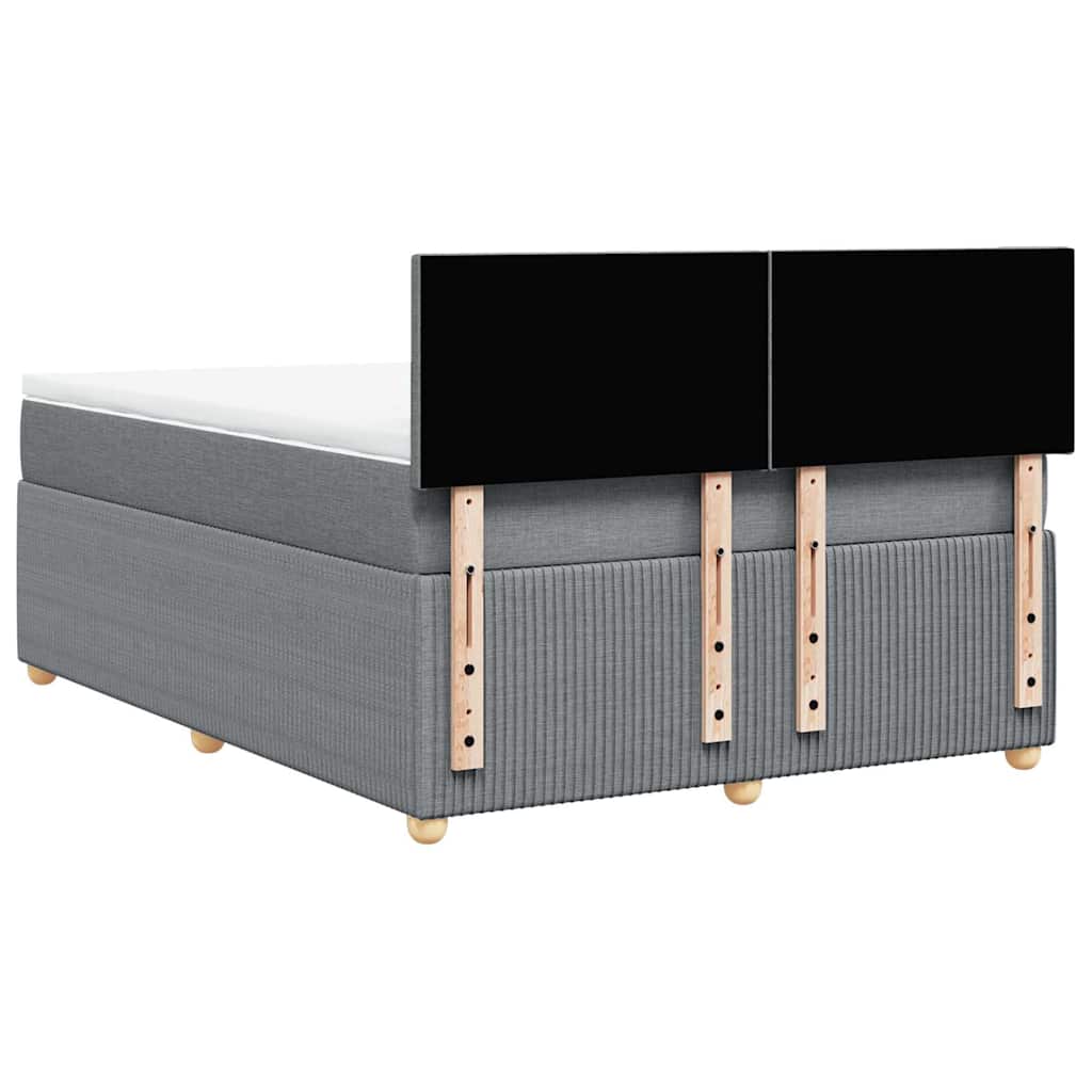 vidaXL Κρεβάτι Boxspring με Στρώμα Ανοιχτό Γκρι 140x200 εκ. Υφασμάτινο