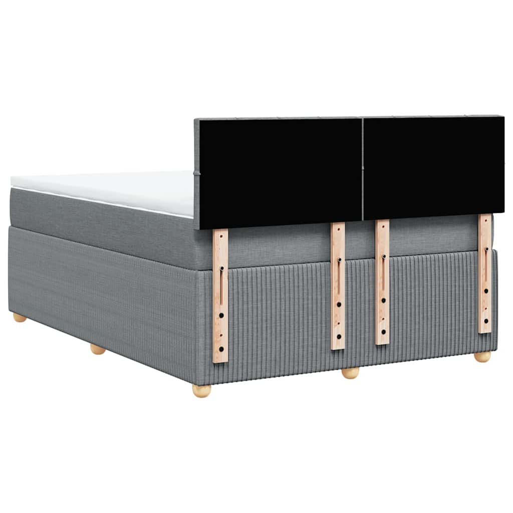 vidaXL Κρεβάτι Boxspring με Στρώμα Ανοιχτό Γκρι 140x200 εκ. Υφασμάτινο
