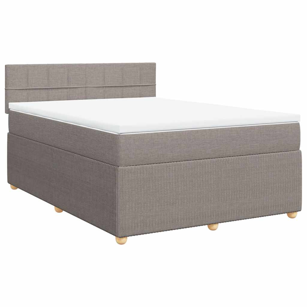 vidaXL Κρεβάτι Boxspring με Στρώμα Taupe 140x200 εκ. Υφασμάτινο