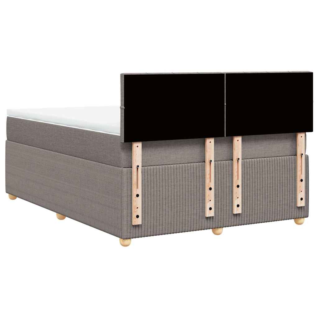 vidaXL Κρεβάτι Boxspring με Στρώμα Taupe 140x200 εκ. Υφασμάτινο