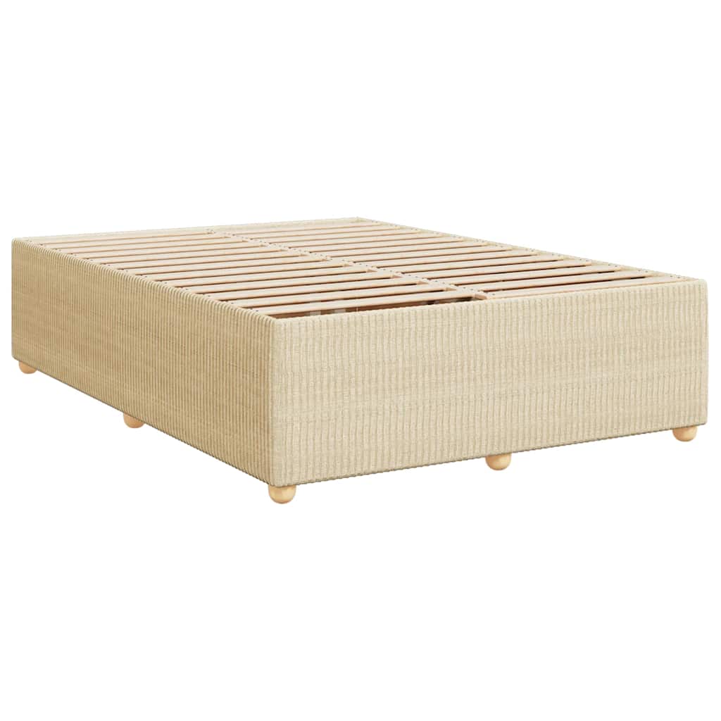 vidaXL Κρεβάτι Boxspring με Στρώμα Κρεμ 140x200 εκ. Υφασμάτινο