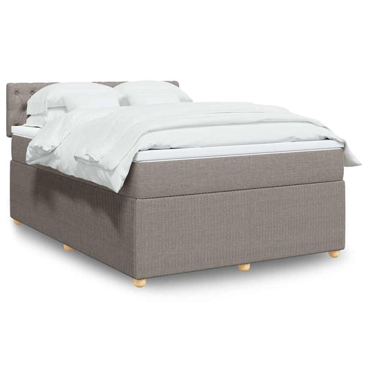 vidaXL Κρεβάτι Boxspring με Στρώμα Taupe 140x200 εκ. Υφασμάτινο