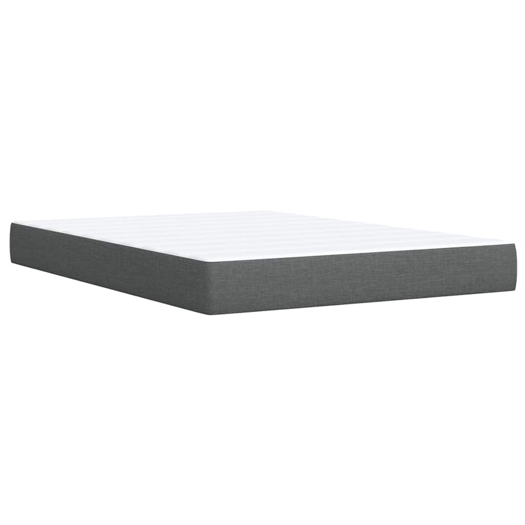 vidaXL Κρεβάτι Boxspring με Στρώμα Σκούρο Γκρι 140x200 εκ Υφασμάτινο