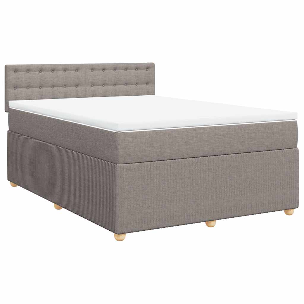 vidaXL Κρεβάτι Boxspring με Στρώμα Taupe 140x200 εκ. Υφασμάτινο