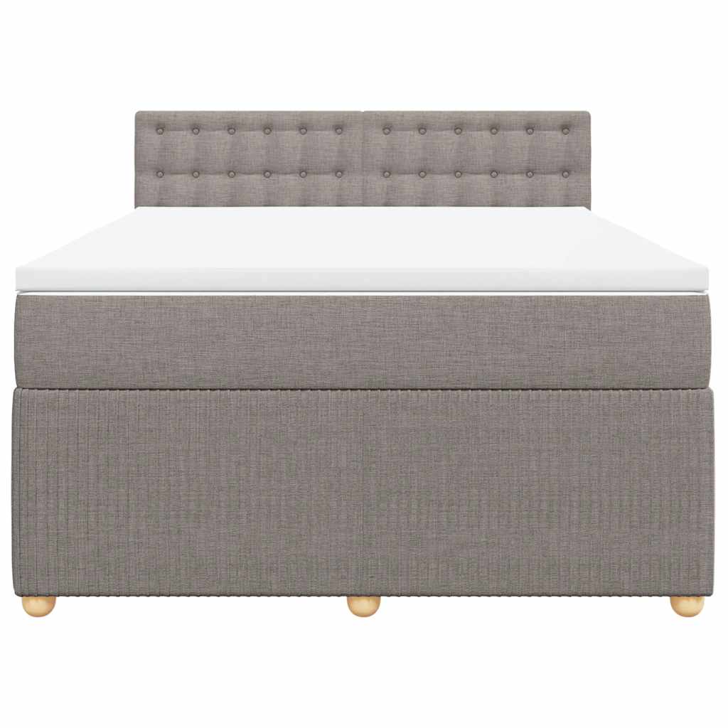vidaXL Κρεβάτι Boxspring με Στρώμα Taupe 140x200 εκ. Υφασμάτινο