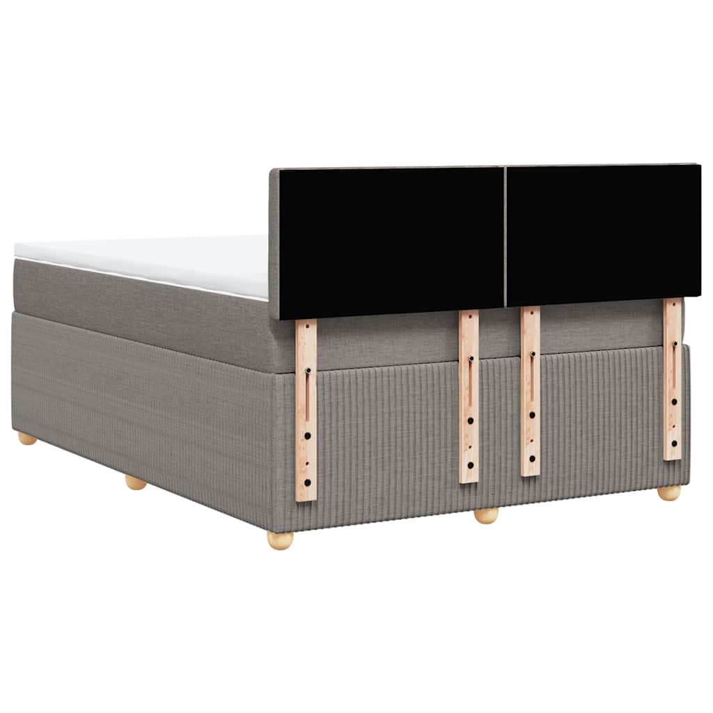 vidaXL Κρεβάτι Boxspring με Στρώμα Taupe 140x200 εκ. Υφασμάτινο