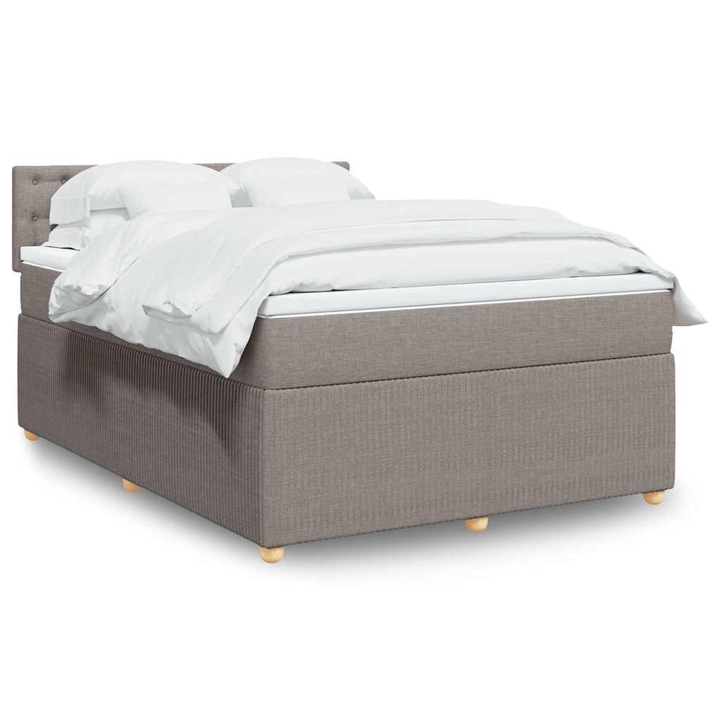 vidaXL Κρεβάτι Boxspring με Στρώμα Taupe 140x200 εκ. Υφασμάτινο