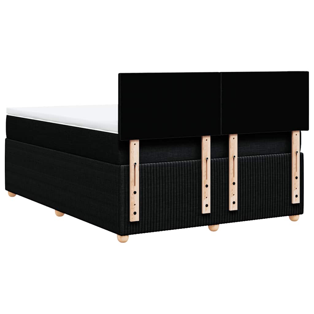 vidaXL Κρεβάτι Boxspring με Στρώμα Μαύρο 160x200 εκ. Υφασμάτινο
