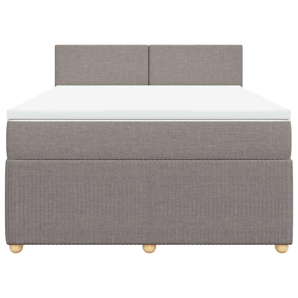 vidaXL Κρεβάτι Boxspring με Στρώμα Taupe 160x200 εκ. Υφασμάτινο