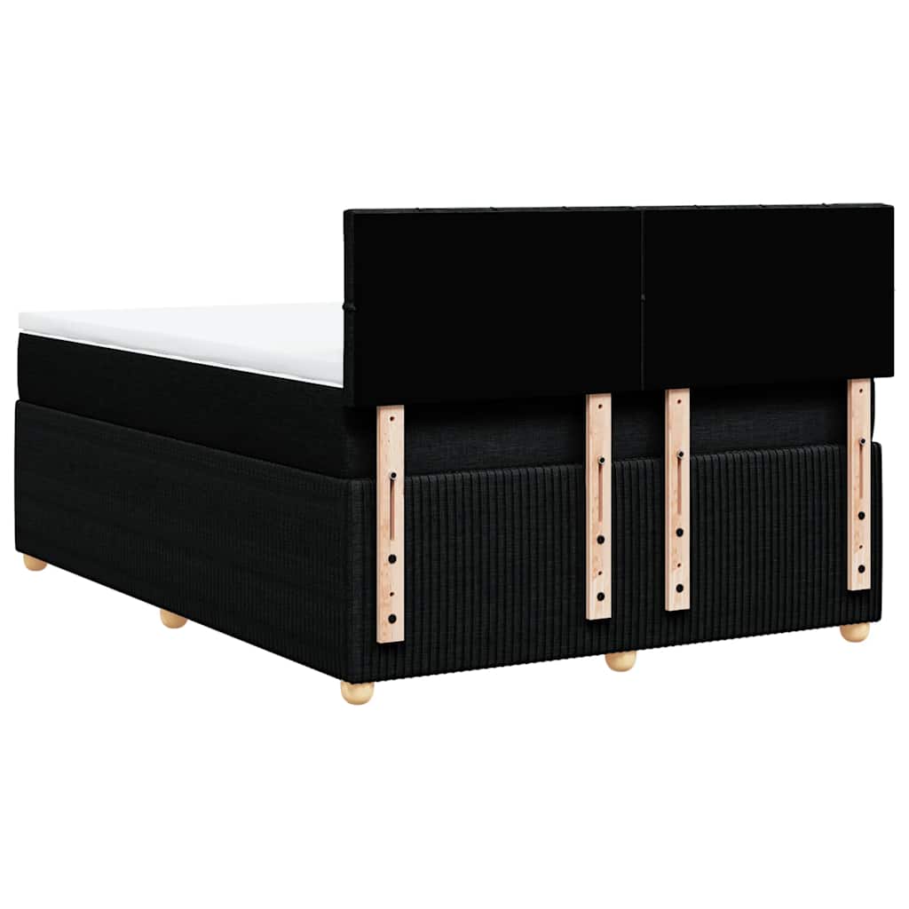 vidaXL Κρεβάτι Boxspring με Στρώμα Μαύρο 160x200 εκ. Υφασμάτινο
