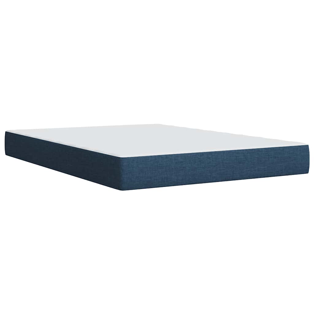 vidaXL Κρεβάτι Boxspring με Στρώμα Μπλε 160x200 εκ. Υφασμάτινο