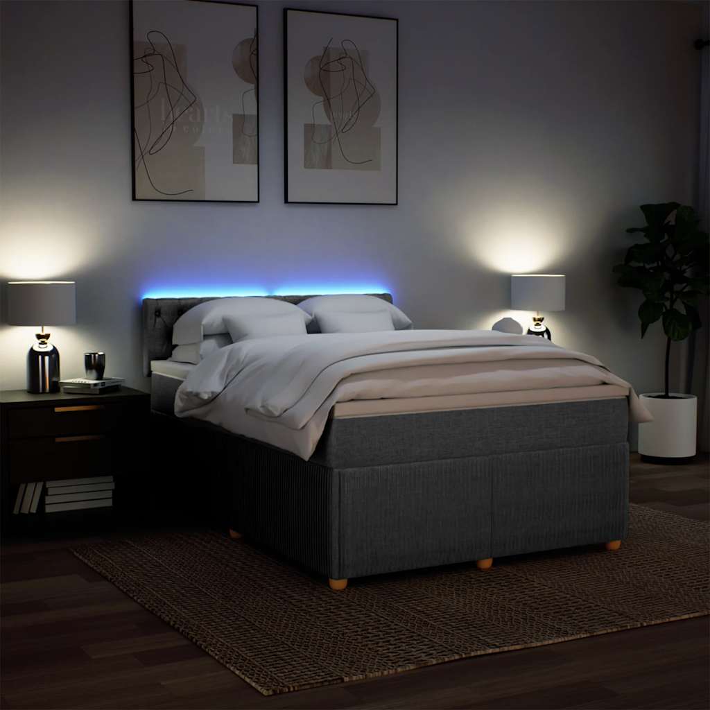 vidaXL Κρεβάτι Boxspring με Στρώμα Αν. Πράσινο 160x200εκ Υφασμάτινο