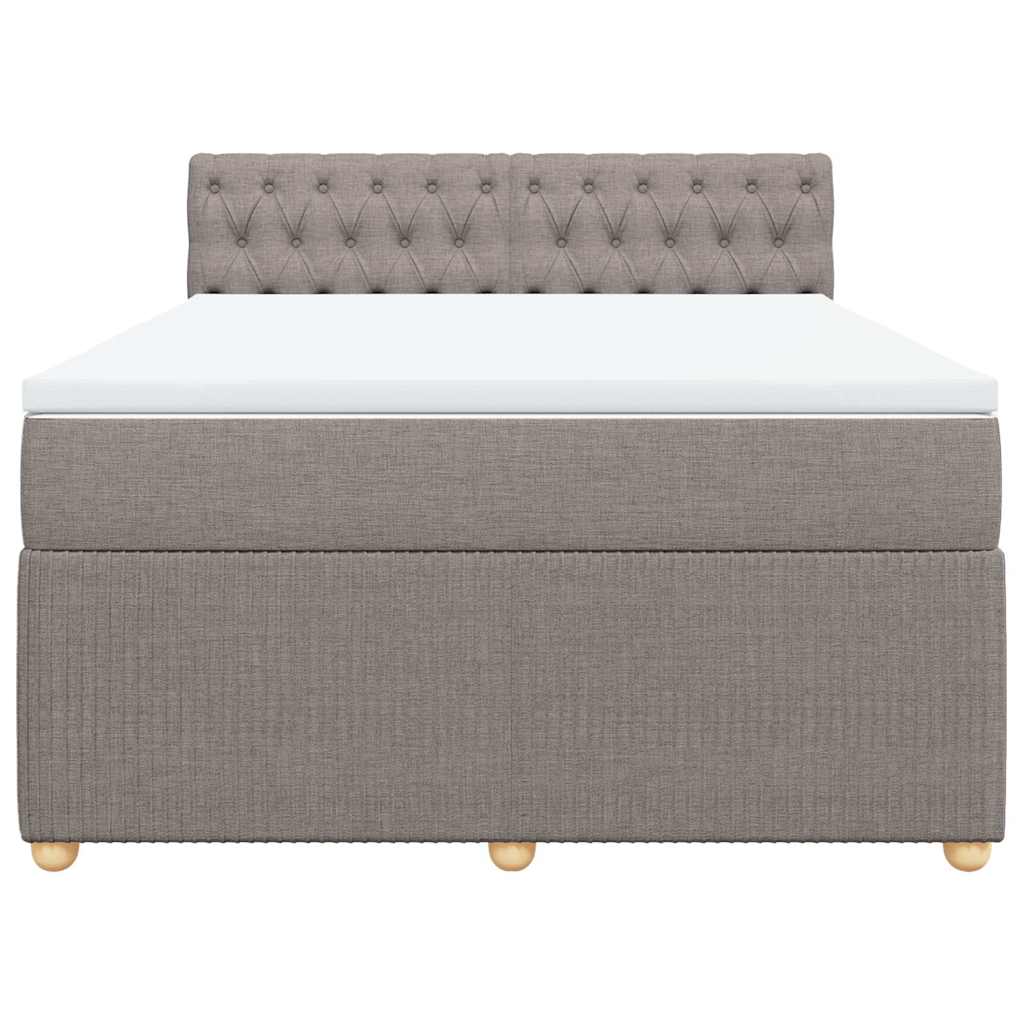 vidaXL Κρεβάτι Boxspring με Στρώμα Taupe 160x200 εκ. Υφασμάτινο