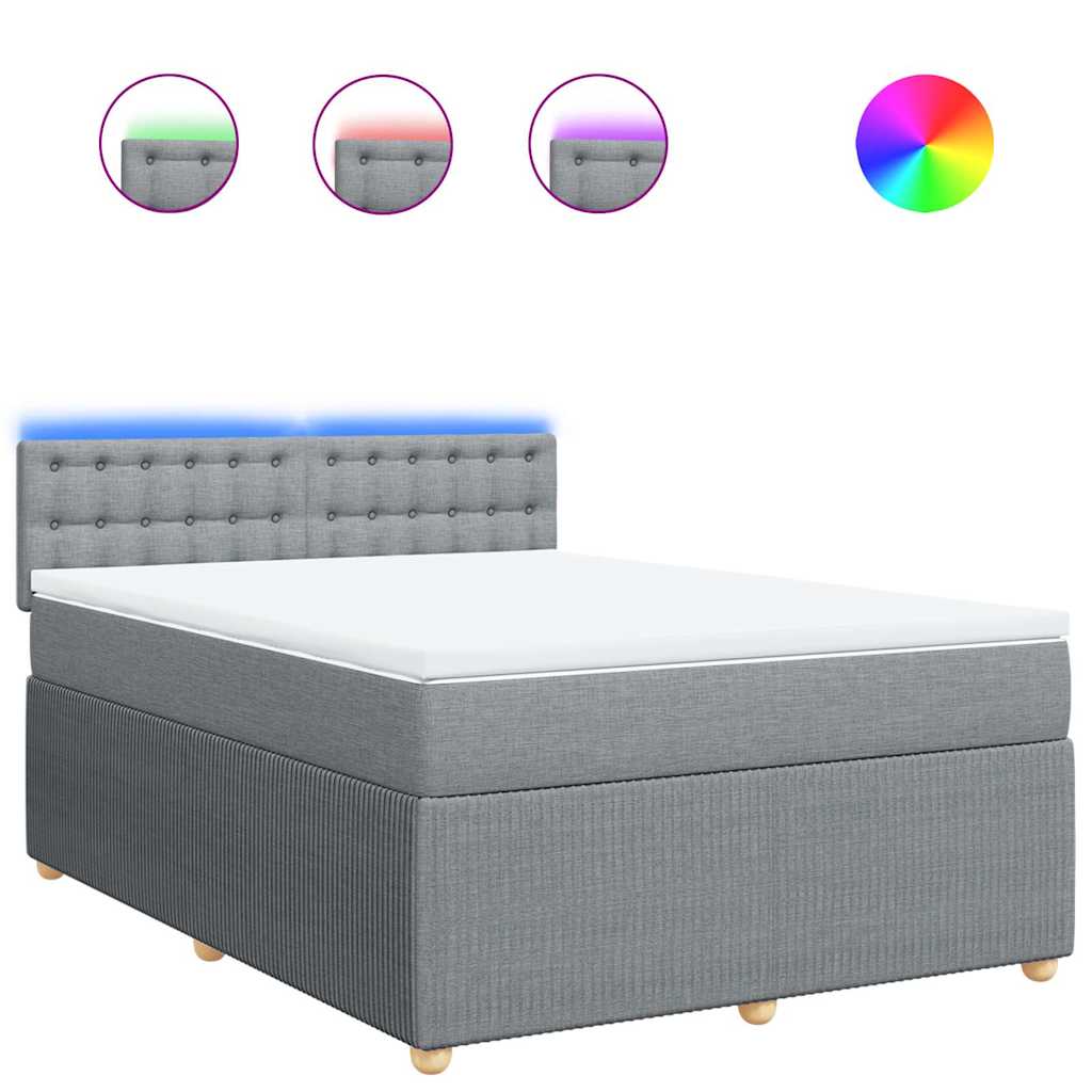 vidaXL Κρεβάτι Boxspring με Στρώμα Αν. Πράσινο 160x200εκ Υφασμάτινο