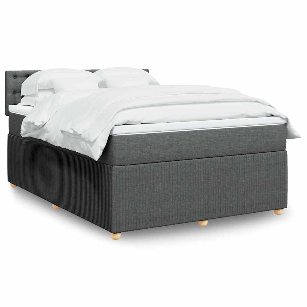 vidaXL Κρεβάτι Boxspring με Στρώμα Σκούρο Γκρι 160x200 εκ Υφασμάτινο