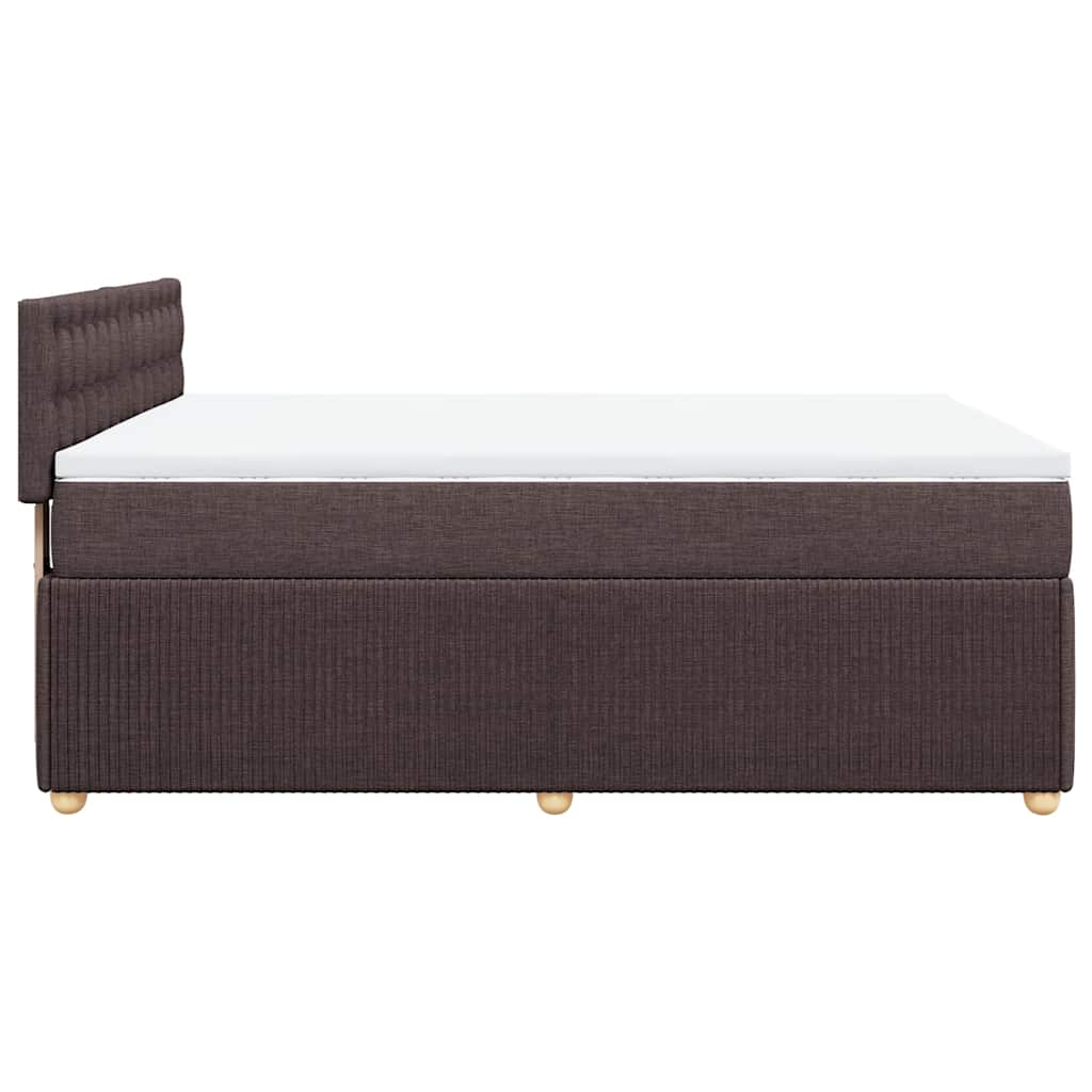 vidaXL Κρεβάτι Boxspring με Στρώμα Σκούρο Καφέ 160x200 εκ Υφασμάτινο