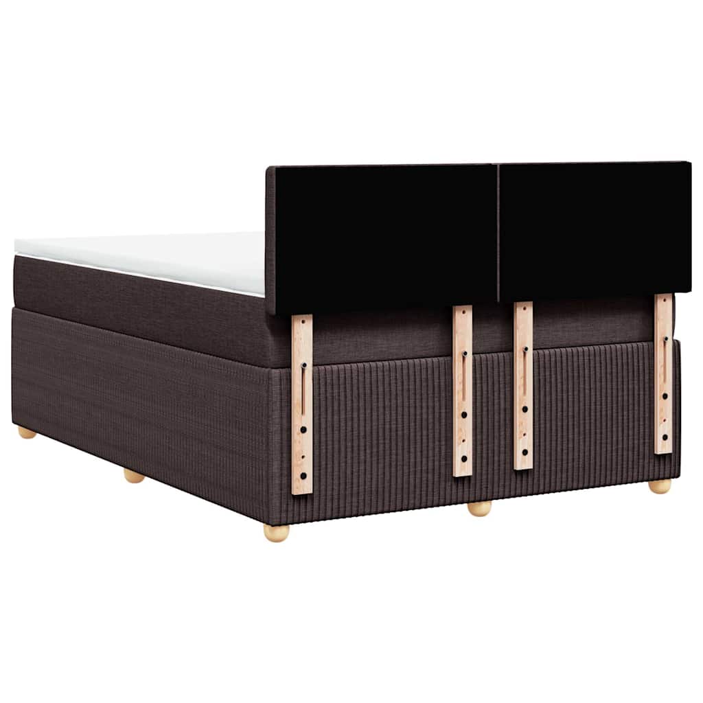 vidaXL Κρεβάτι Boxspring με Στρώμα Σκούρο Καφέ 160x200 εκ Υφασμάτινο