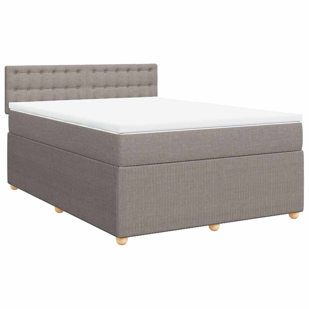 vidaXL Κρεβάτι Boxspring με Στρώμα Taupe 160x200 εκ. Υφασμάτινο