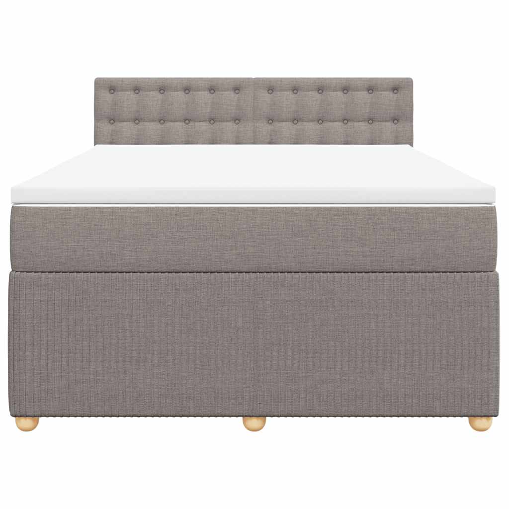 vidaXL Κρεβάτι Boxspring με Στρώμα Taupe 160x200 εκ. Υφασμάτινο