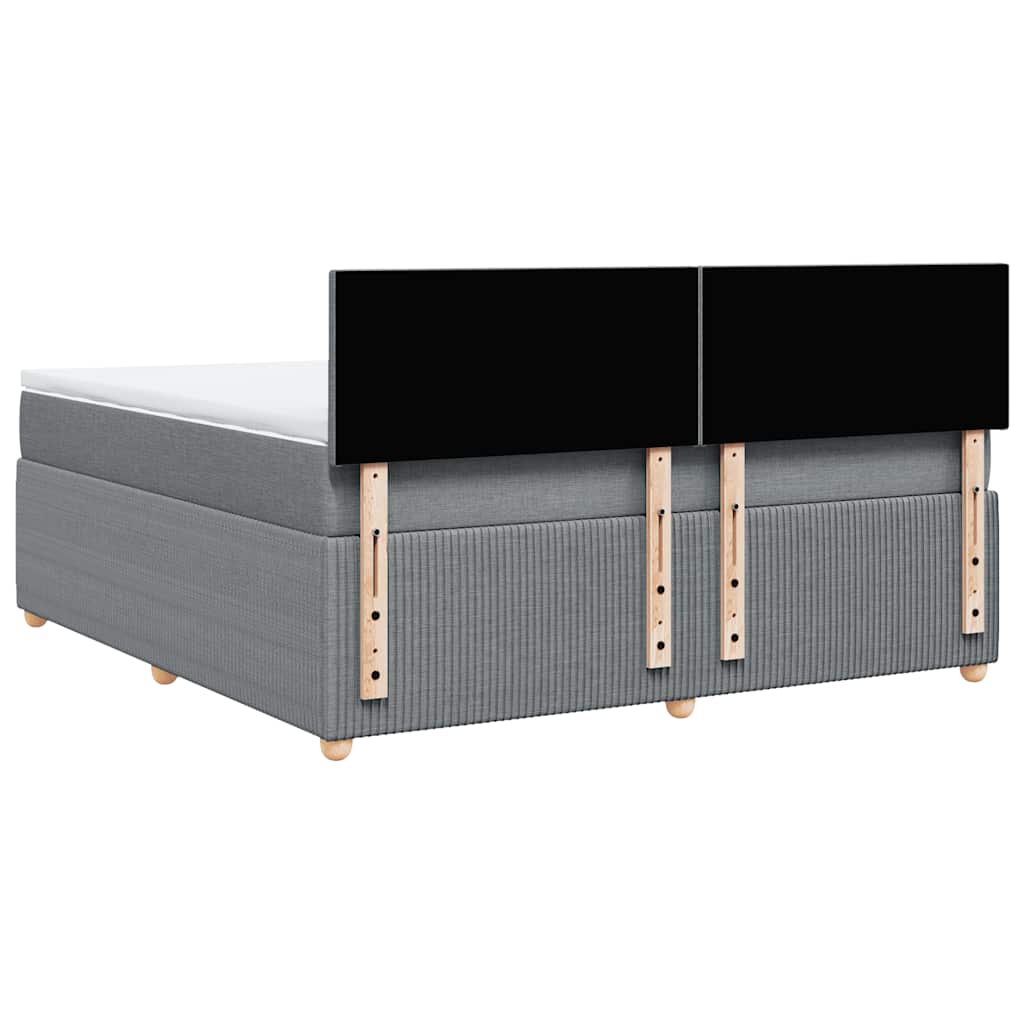 vidaXL Κρεβάτι Boxspring με Στρώμα Ανοιχτό Γκρι 180x200 εκ. Υφασμάτινο