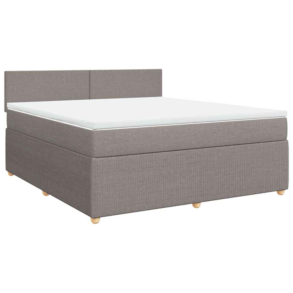vidaXL Κρεβάτι Boxspring με Στρώμα Taupe 180x200 εκ. Υφασμάτινο