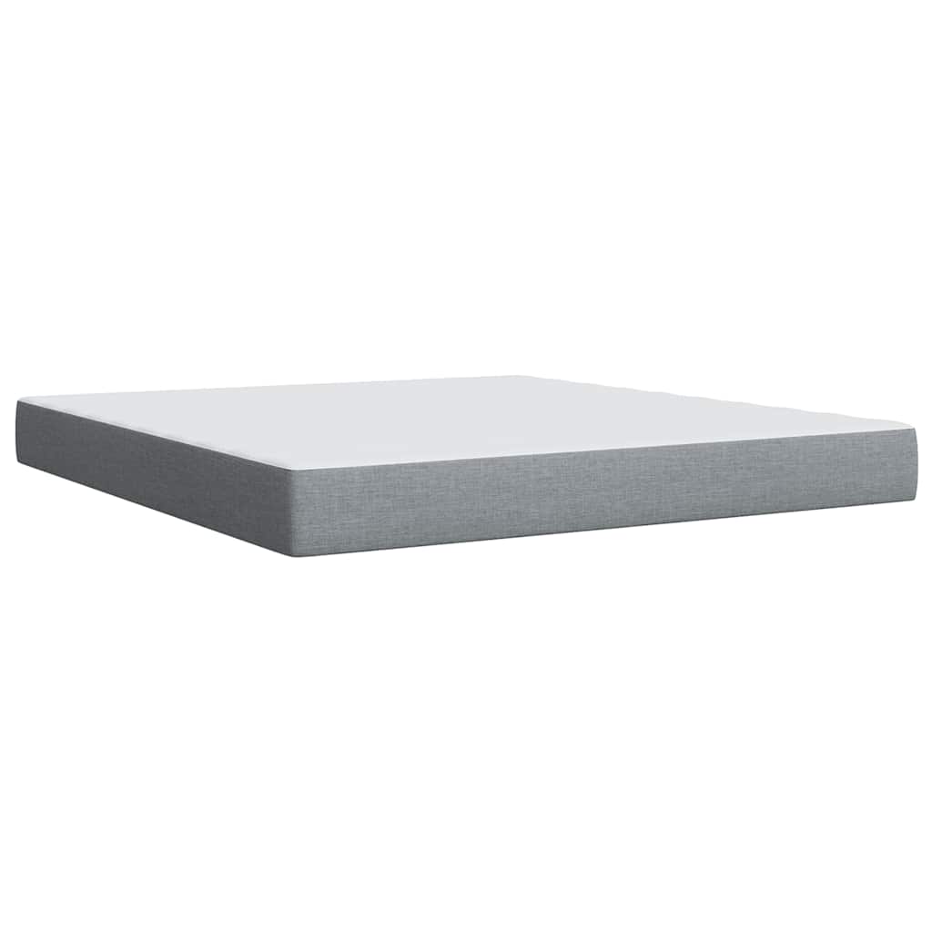 vidaXL Κρεβάτι Boxspring με Στρώμα Ανοιχτό Γκρι 180x200 εκ. Υφασμάτινο