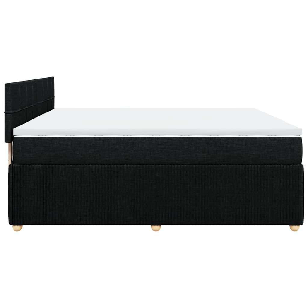 vidaXL Κρεβάτι Boxspring με Στρώμα Μαύρο 180x200 εκ. Υφασμάτινο