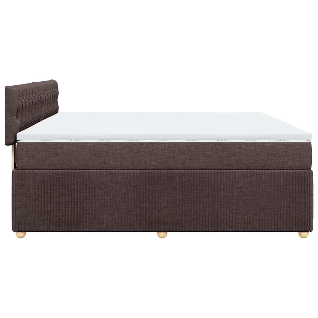 vidaXL Κρεβάτι Boxspring με Στρώμα Σκούρο Καφέ 180x200 εκ Υφασμάτινο