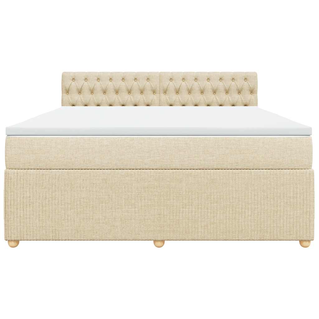 vidaXL Κρεβάτι Boxspring με Στρώμα Κρεμ 180x200 εκ. Υφασμάτινο