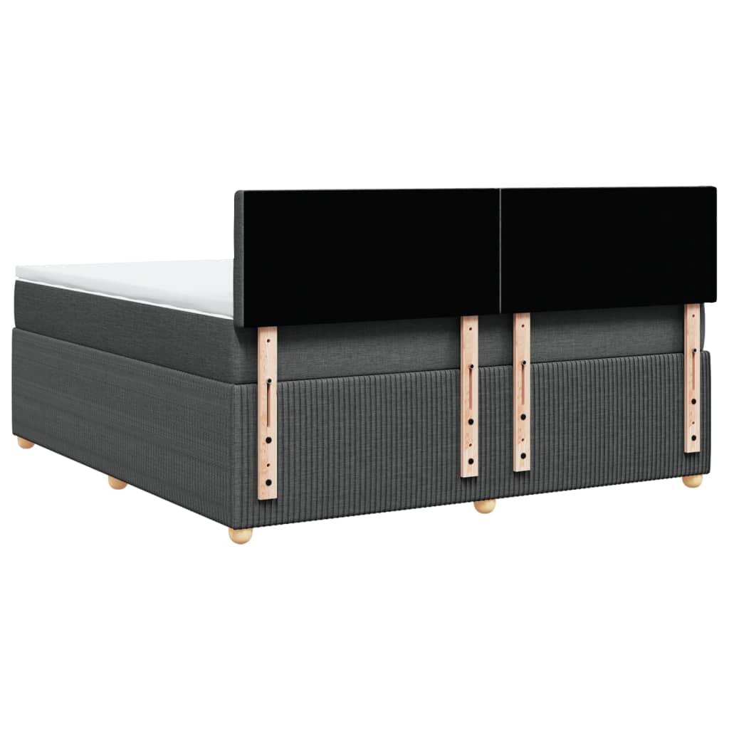 vidaXL Κρεβάτι Boxspring με Στρώμα Σκούρο Γκρι 180x200 εκ Υφασμάτιν