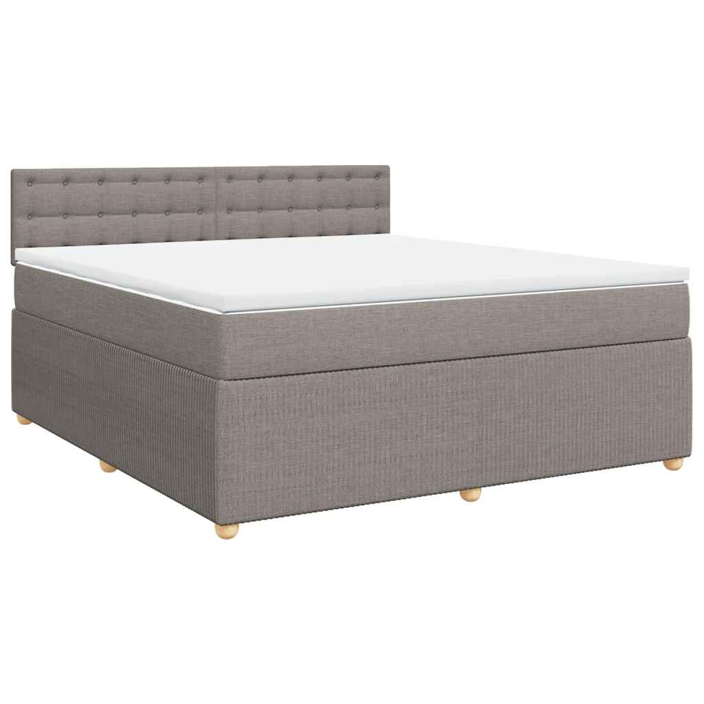 vidaXL Κρεβάτι Boxspring με Στρώμα Taupe 180x200 εκ. Υφασμάτινο
