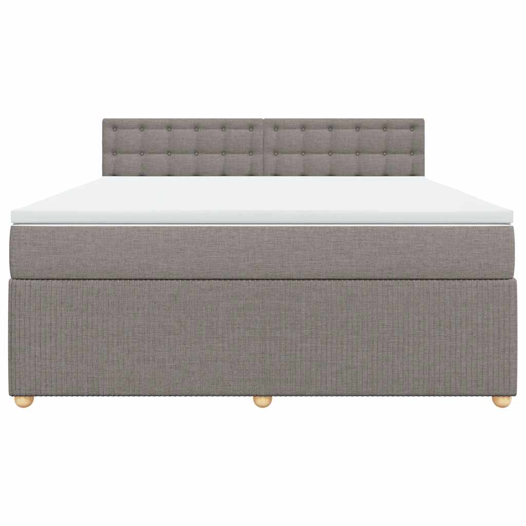 vidaXL Κρεβάτι Boxspring με Στρώμα Taupe 180x200 εκ. Υφασμάτινο