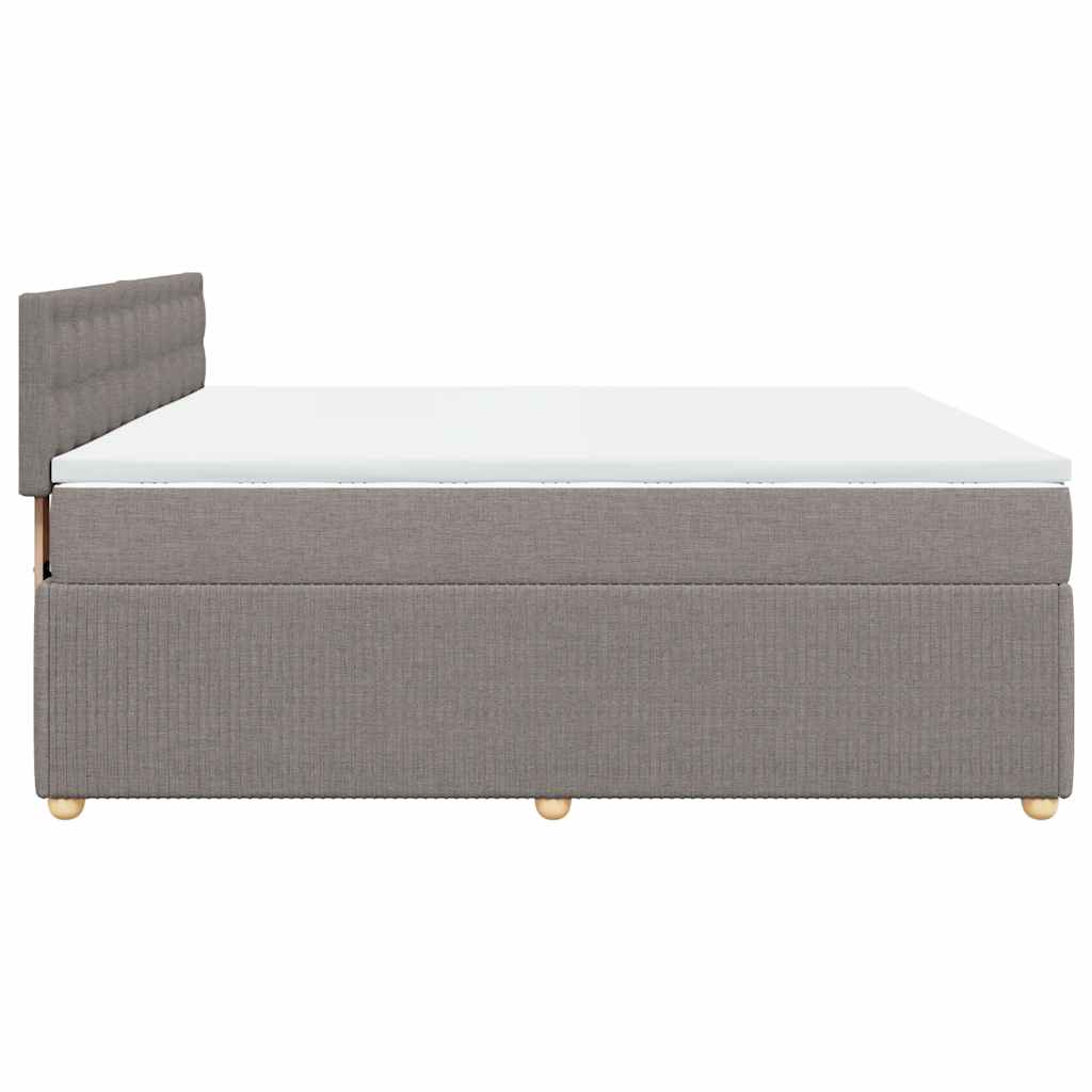 vidaXL Κρεβάτι Boxspring με Στρώμα Taupe 180x200 εκ. Υφασμάτινο