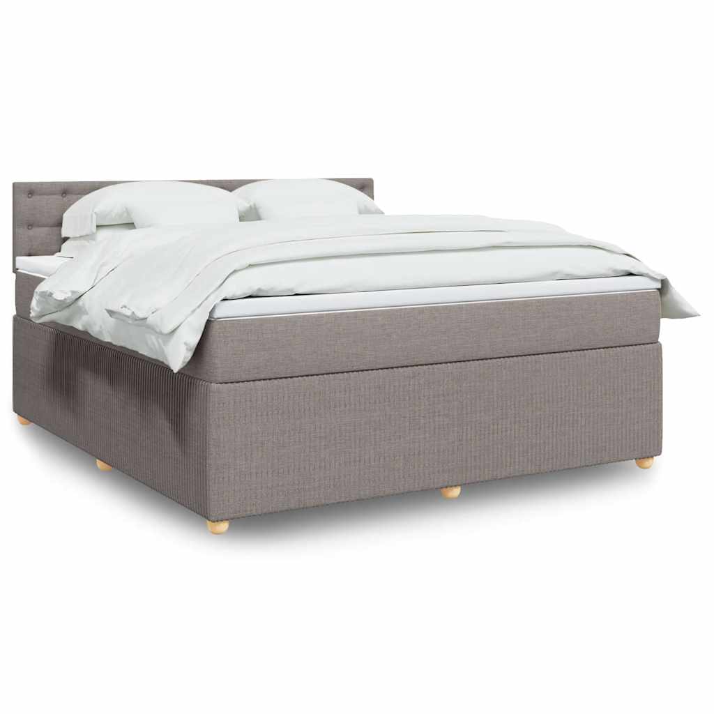 vidaXL Κρεβάτι Boxspring με Στρώμα Taupe 180x200 εκ. Υφασμάτινο