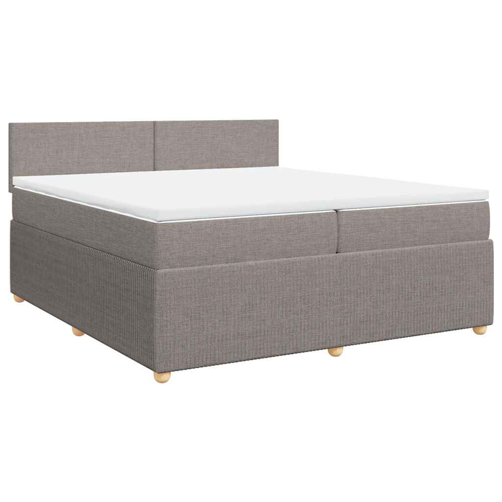 vidaXL Κρεβάτι Boxspring με Στρώμα Taupe 200x200 εκ. Υφασμάτινο