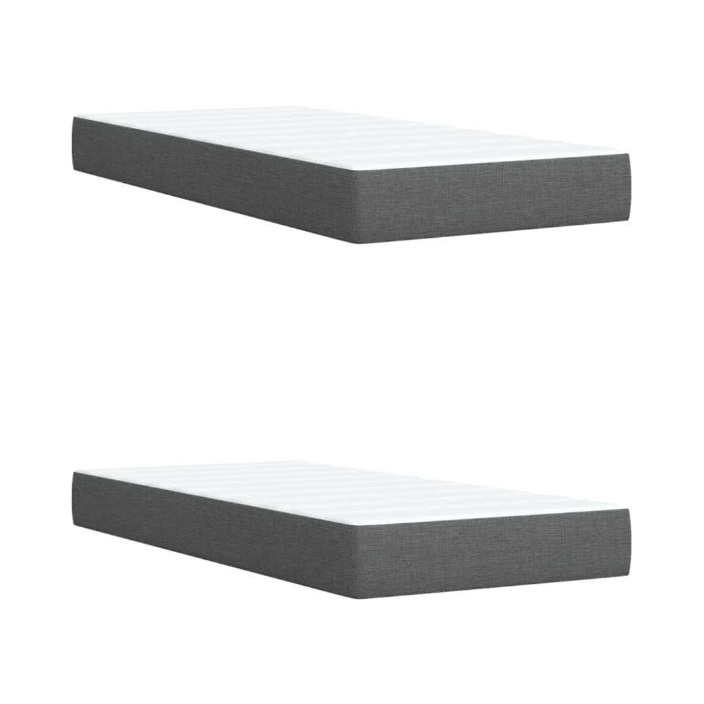 vidaXL Κρεβάτι Boxspring με Στρώμα Σκούρο Γκρι 200x200 εκ. Υφασμάτινο