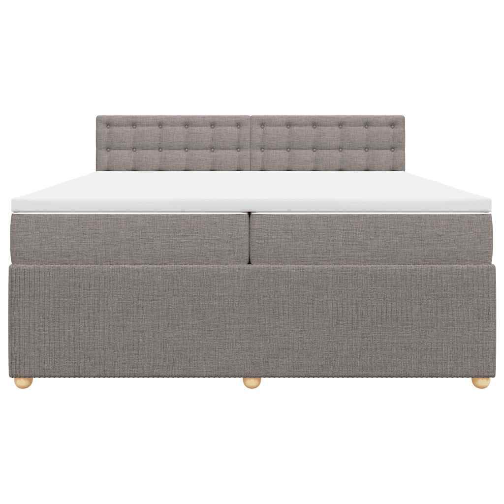vidaXL Κρεβάτι Boxspring με Στρώμα Taupe 200x200 εκ. Υφασμάτινο
