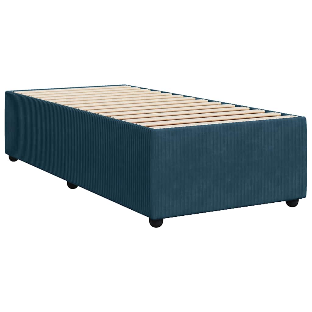 vidaXL Κρεβάτι Boxspring με Στρώμα Μπλε 80 x 200 εκ. Βελούδινο
